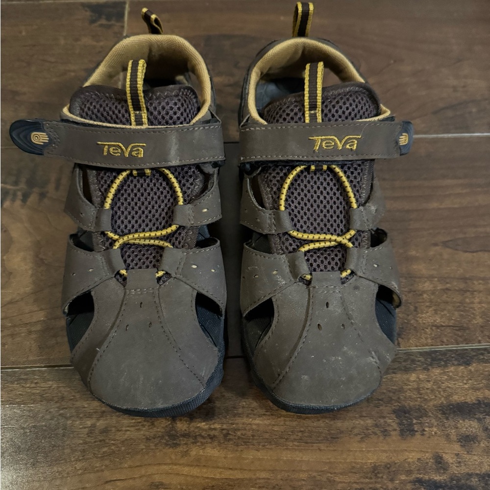 Teva S/N Trail 6226 Brown Yellow Closed Toe Sport Sandals Kids Size 5